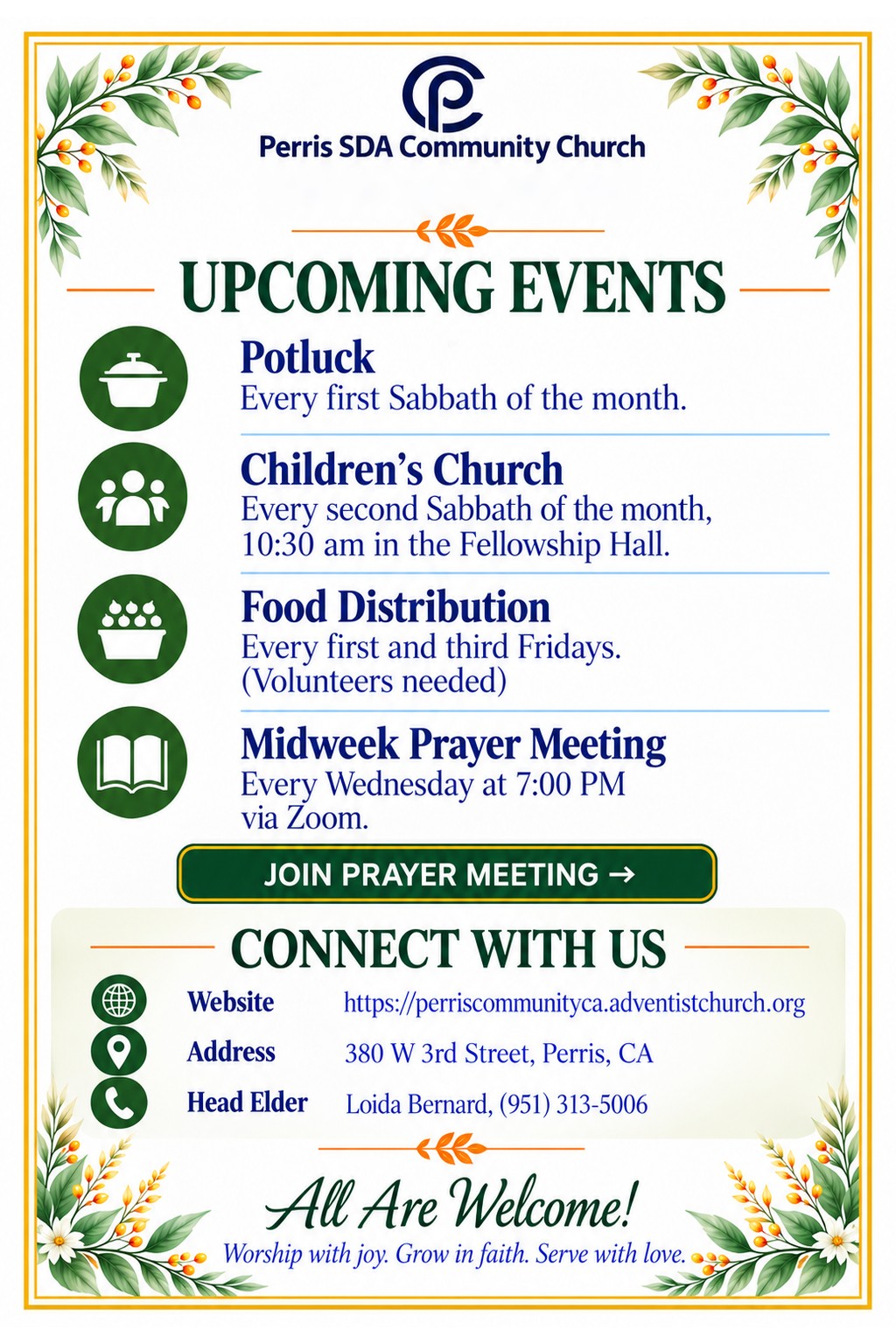 Upcoming Events and Connect With Us