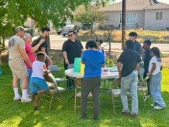 Church picnic on the lawn